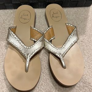 Jack Rogers platinum thong sandal